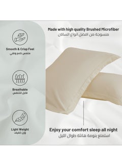 Donetella Microfiber Pillowcases 2-Pcs Soft Pillow Cover With Envelope Closure (Without Pillow Insert), Pastel Grey  - Image 5