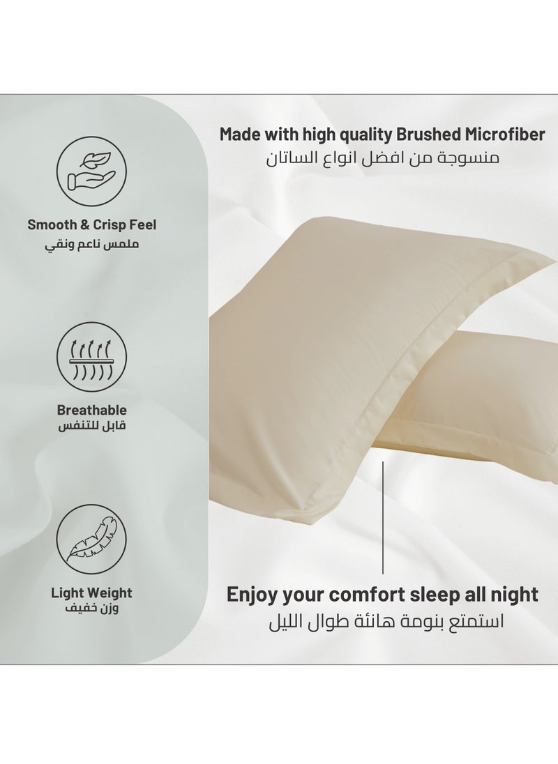 Donetella - Microfiber Pillowcases 2-Pcs Soft Pillow Cover With Envelope Closure (Without Pillow Insert), Pastel Grey - Image 1