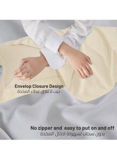 Donetella Microfiber Pillowcases 2-Pcs Soft Pillow Cover With Envelope Closure (Without Pillow Insert), Pastel Grey  - Image 3