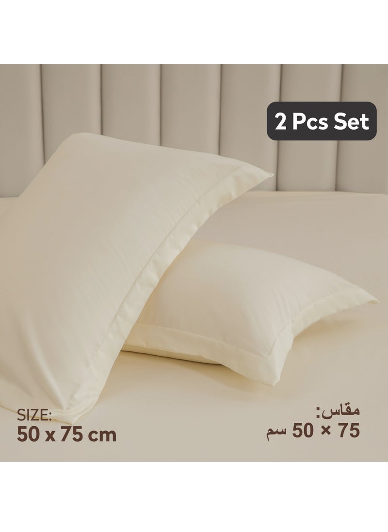 Donetella - Microfiber Pillowcases 2-Pcs Soft Pillow Cover With Envelope Closure (Without Pillow Insert), Pastel Grey - Image 1