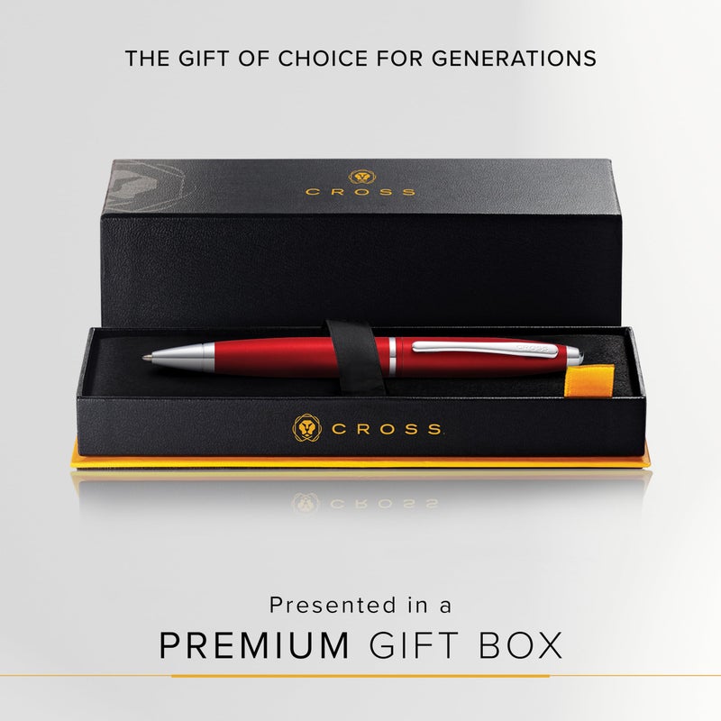 Cross Calais Refillable Ballpoint Pen Presented in a Luxury Gift Box - Medium Point, Black Ink, Matte Metallic Crimson - Image 5