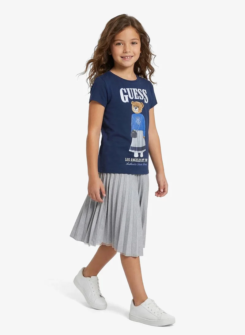 جس تي شيرت شبابي برقبة دائرية بطبعة