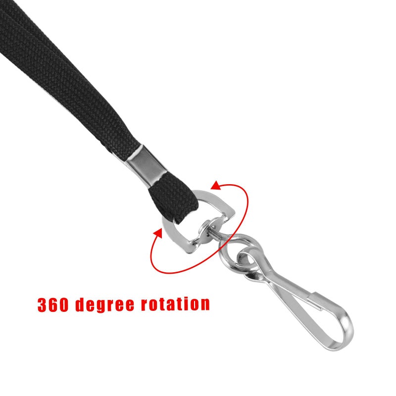 Prudiut 25 Pack Black Lanyard Bulk Lanyards for Id Badges Flat Lanyard with Badge Clip Swivel Hook - Image 4