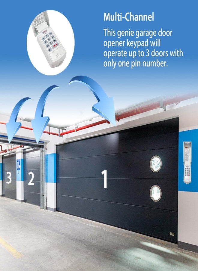 XDTKML for Genie Garage Door Opener Keypad Compatible with All Genie Intellicode Overhead Door Codedodger and Dip Switch Opener for 1995-Current Models 315/390MHZ Wireless Keyless Keypad Replacement - Image 4