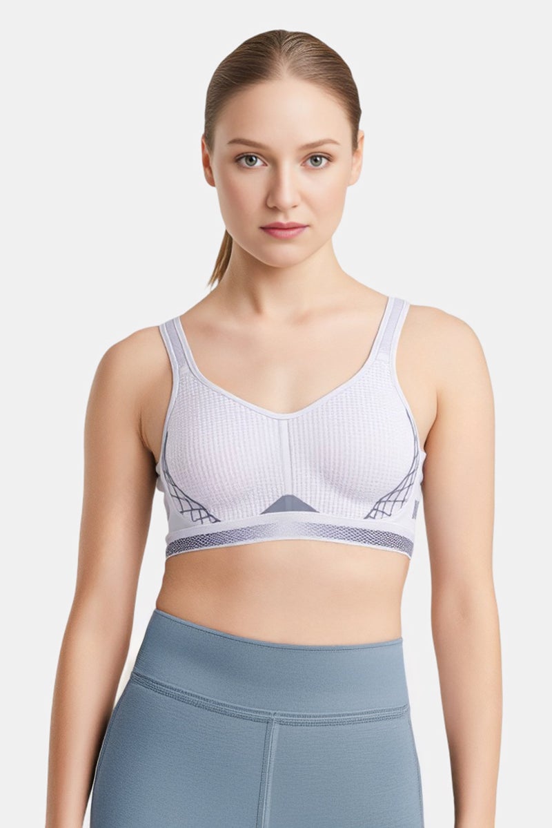 TRIUMPH Women Printed Padded Bralette, Light Grey - Image 1