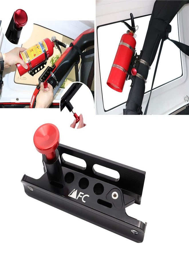 MFC Universal Aluminum Adjustable Roll Bar Fire Extinguisher Mount Holder Compatible with for Jeep Wrangler TJ JK JKU JL JLU Gladiator JT Ford Bronco UTV Polaris RZR Ranger Can Am Maverick - Image 1