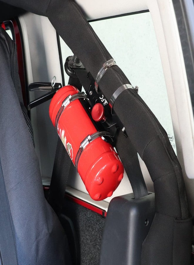 MFC Universal Aluminum Adjustable Roll Bar Fire Extinguisher Mount Holder Compatible with for Jeep Wrangler TJ JK JKU JL JLU Gladiator JT Ford Bronco UTV Polaris RZR Ranger Can Am Maverick - Image 3