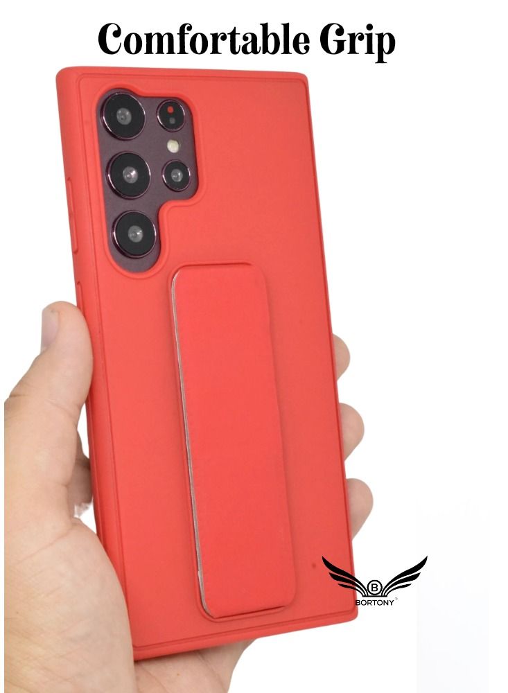 BORTONY Galaxy S23 Ultra Case Fully Covered With Finger Grip Stand Holder Anti Slip Shockproof Protective Case Cover For Samsung Galaxy S23 Ultra 5G - Image 2