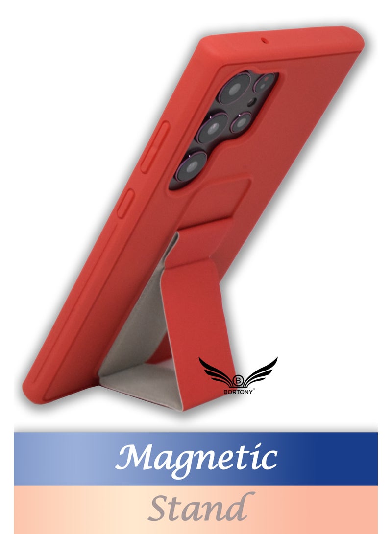 BORTONY Galaxy S23 Ultra Case Fully Covered With Finger Grip Stand Holder Anti Slip Shockproof Protective Case Cover For Samsung Galaxy S23 Ultra 5G - Image 3