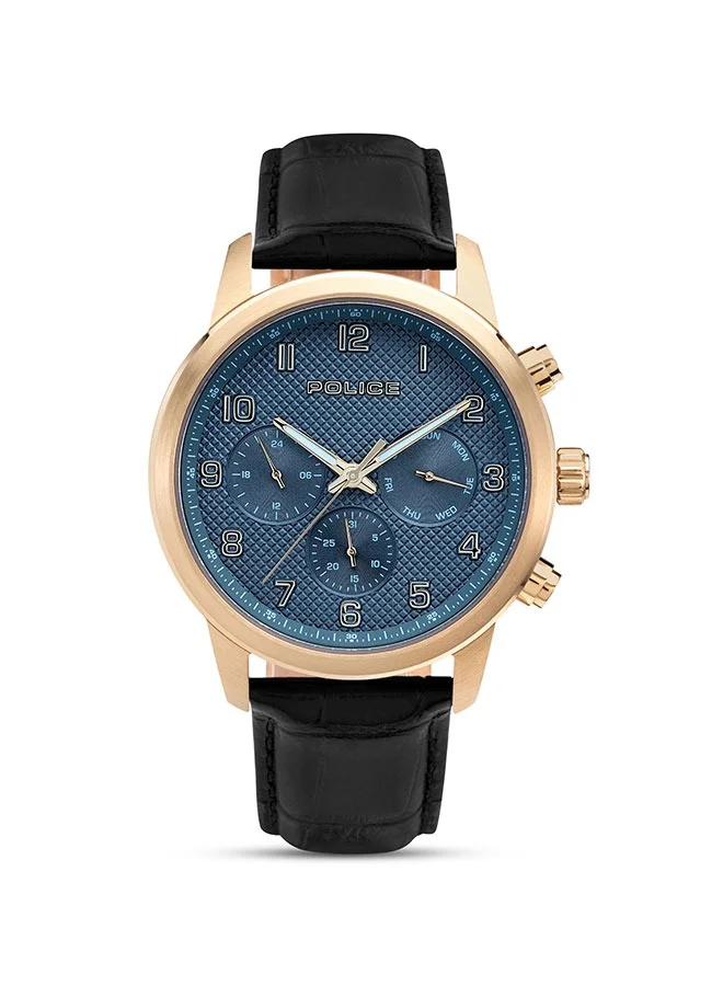 Men Chronograph Round Shape Leather Wrist Watch PEWJF0030401 - 43 Mm