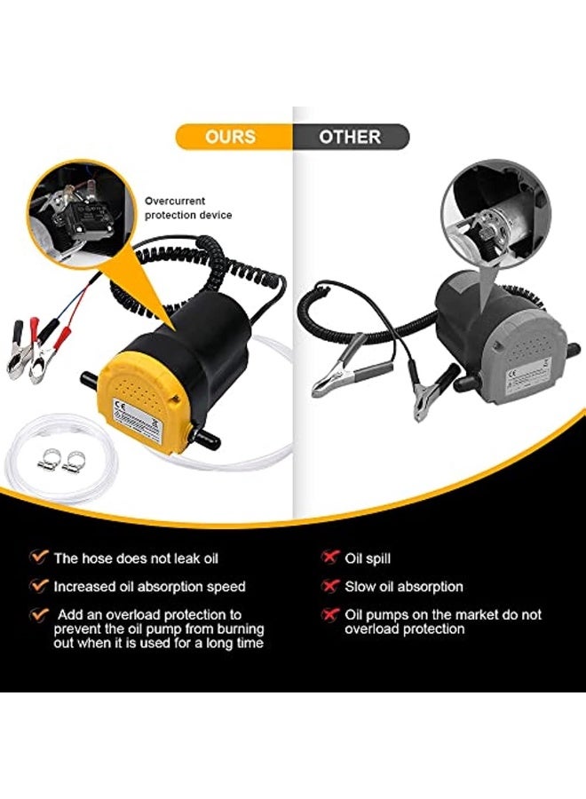 Generic Oil Pump 60W 12Vvacuum Pump Extractor For Engine Oil And Gasoline Oil Transfer Pump Car Suction Fuel Electric Fuel For Auto/Motorcycles/Boats - Image 2