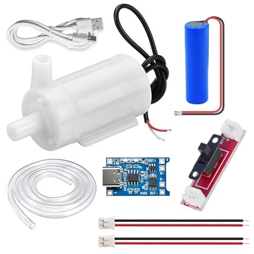 NEXT GEEK Waterproof Mini Water Project DC Pump With Rechargeable Battery Complete kit with Switch and Pipe - Image 1