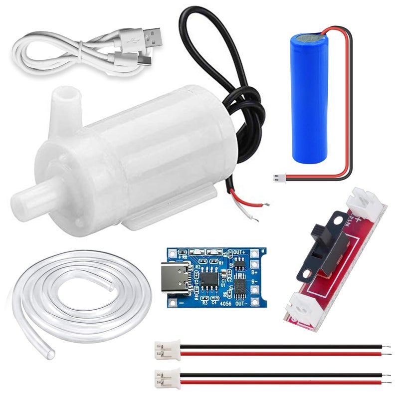 NEXT GEEK Waterproof Mini Water Project DC Pump With Rechargeable Battery Complete kit with Switch and Pipe - Image 3