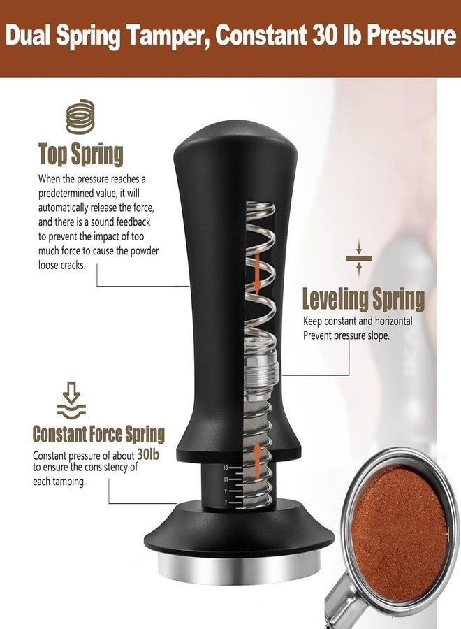 Sesama Espresso Accessories Kit 5-PCS Including Wooden Portafilter Station Organizer | 58MM Coffee Distributor | 58MM Tamper Press | WDT Stirrer Needle | Coffee Mat Brush, Multipurpose Espresso Tools - Image 4