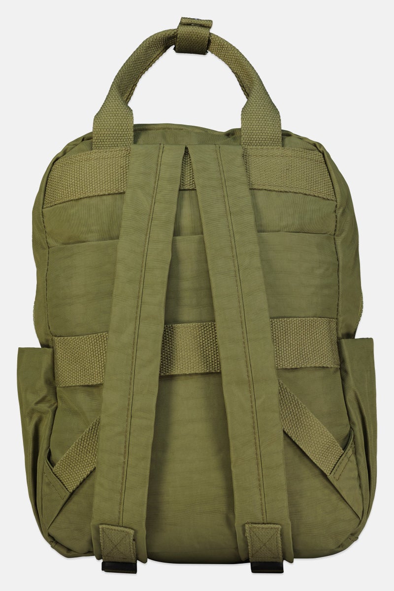 I Love Fashion Women Brand Logo Backpack, Olive - Image 2