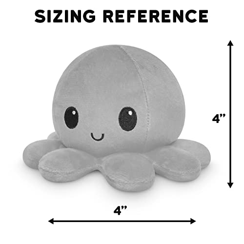 TeeTurtle - The Original Reversible Octopus Plushie - Black + Gray - Cute Sensory Fidget Stuffed Animals That Show Your Mood - Image 4