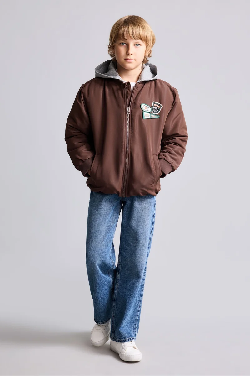 ديفاكتو Boy Hooded Taffeta Jacket