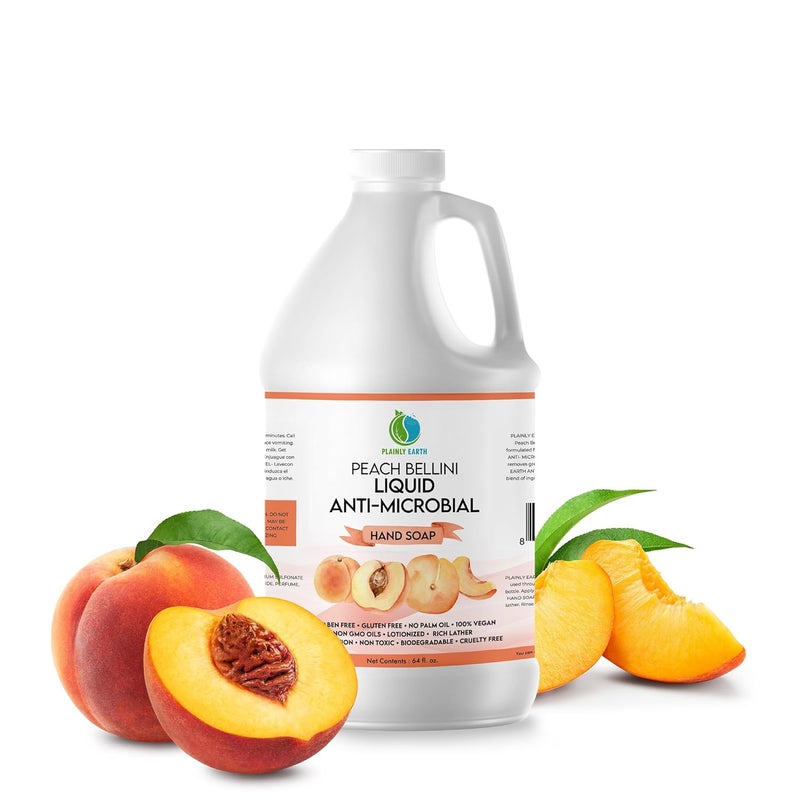 AntiMicrobial Hand Soap  Antibacterial Hand Soap Moisturizing  Liquid Hand Soap Refill Antibacterial Gallon  Moisturizing Hand Soap Antibacterial  Gentle Hand Soap  Peach Bellini 64 oz