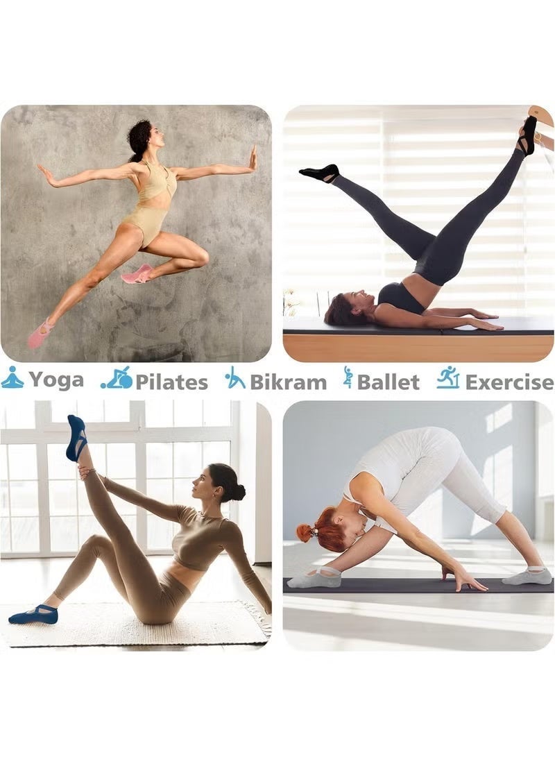 Umiwin 1 Pairs Yoga Pilates Socks Yoga Socks Anti-Skid Breathable Fitness Yoga Pilate Socks Non-Slip Cotton Socks Workout Socks - Image 5