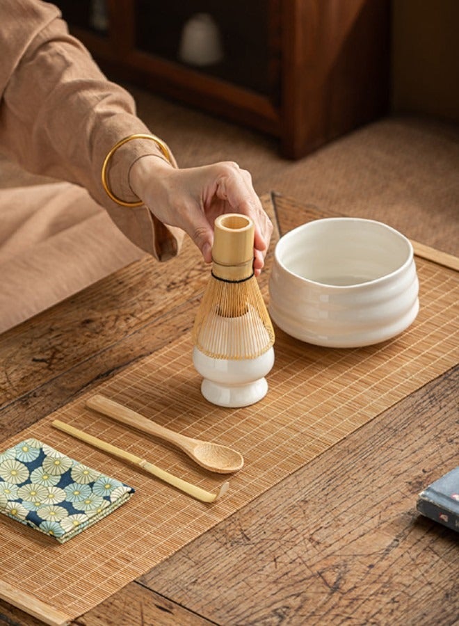 7 Piece Gift Set of Traditional Handmade Matcha Tea Whipping Tools white color