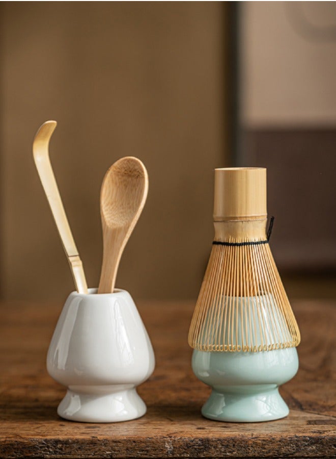 7 Piece Gift Set of Traditional Handmade Matcha Tea Whipping Tools white color
