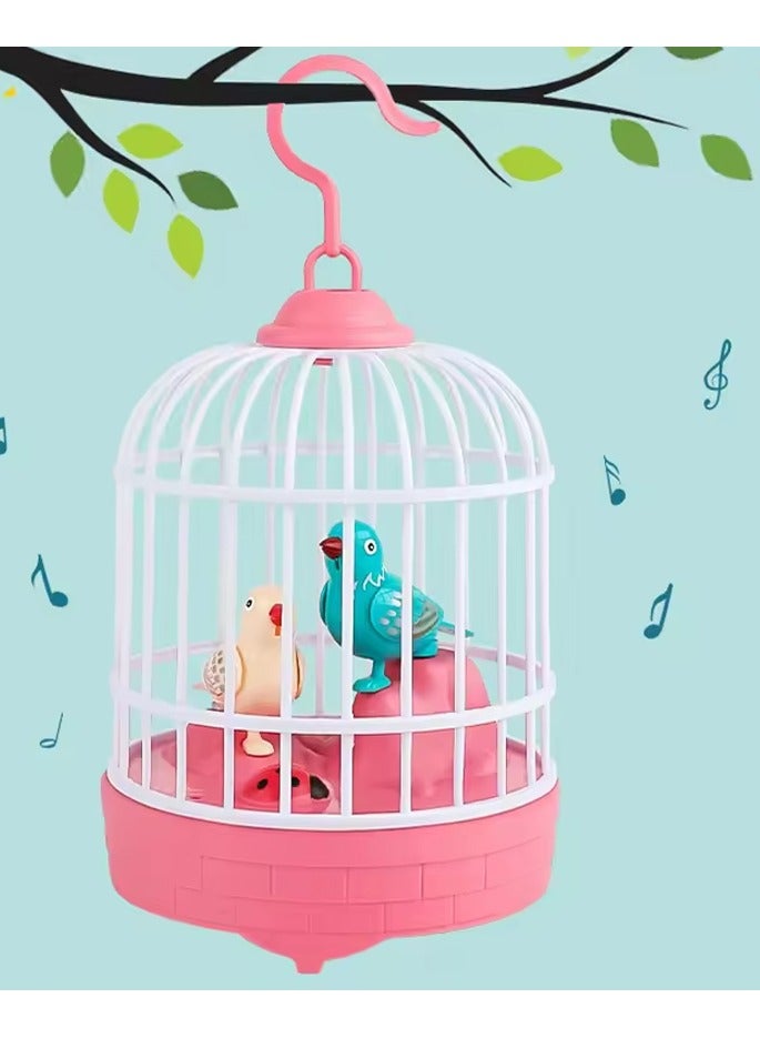 DubaiGallery Hanging Bird Cage Toy Singing Chirping Bird Sounds Movements Bird Figure Pet Caged For Boys Girls Gift - Image 1