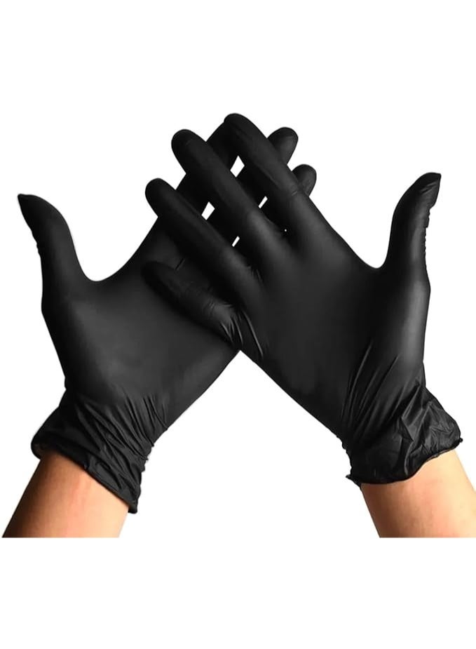 قفازات النتريل كبيرة الحجم للاستخدام مرة واحدة، خالية من البودرة واللاتكس، مثالية للمطاعم والصالونات والمطابخ والتنظيف وتحضير الطعام (100 قطعة × عبوة واحدة) - Image 1