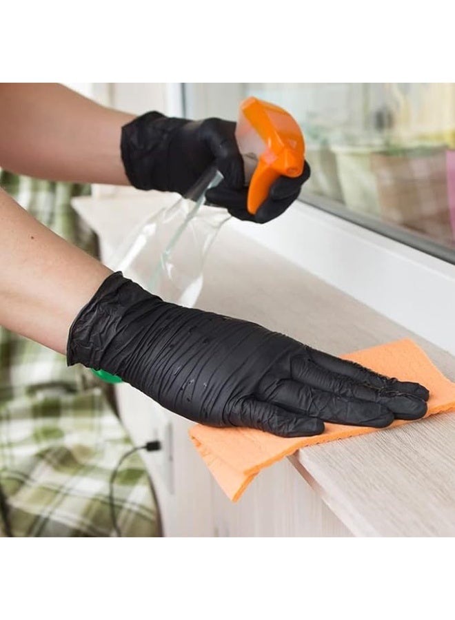 قفازات النتريل كبيرة الحجم للاستخدام مرة واحدة، خالية من البودرة واللاتكس، مثالية للمطاعم والصالونات والمطابخ والتنظيف وتحضير الطعام (100 قطعة × عبوة واحدة) - Image 3