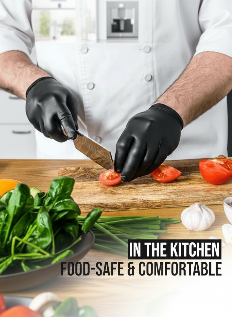 Large Nitrile Disposable Gloves, Powder Free, Latex Free, Best for Restaurant, Saloon, Kitchen, Cleaning, Food Prep (100 pieces x 1 Pack) - Image 2
