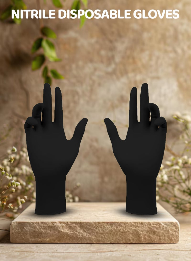 Large Nitrile Disposable Gloves, Powder Free, Latex Free, Best for Restaurant, Saloon, Kitchen, Cleaning, Food Prep (100 pieces x 1 Pack) - Image 5