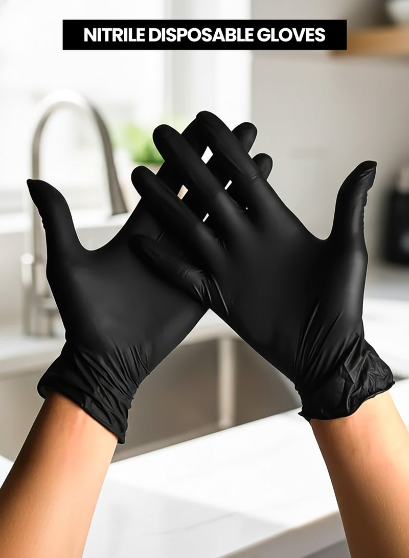 Large Nitrile Disposable Gloves, Powder Free, Latex Free, Best for Restaurant, Saloon, Kitchen, Cleaning, Food Prep (100 pieces x 1 Pack) - Image 1