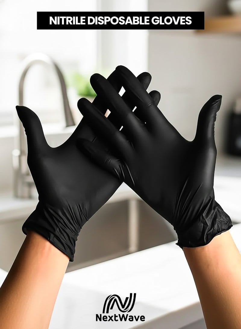 Large Nitrile Disposable Gloves, Powder Free, Latex Free, Best for Restaurant, Saloon, Kitchen, Cleaning, Food Prep (100 pieces x 1 Pack) - Image 1