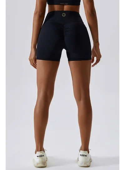 KAWN.YOGA Womens High Waist Contour Workout Sport Yoga Shorts Tummy Control With Pockets