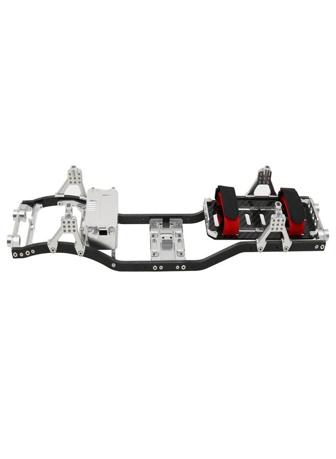 RXZIXYL 1/10 RC Crawler Carbon Fiber Girder 4MM CNC Metal Car Chassis Frame Body Kit Parts for Axial SCX10 II Rock Off Road Truck (Silver) - Image 2