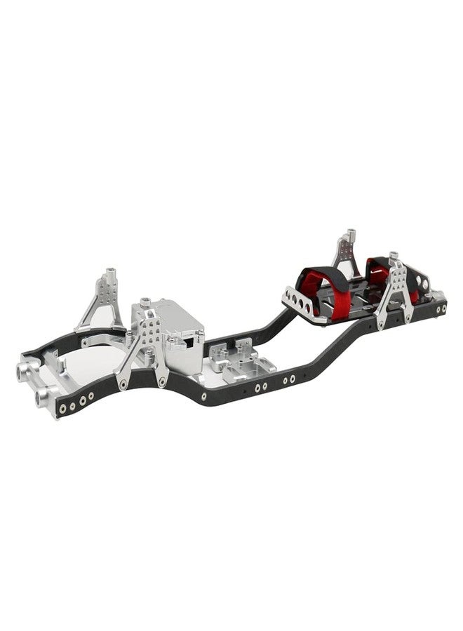 RXZIXYL 1/10 RC Crawler Carbon Fiber Girder 4MM CNC Metal Car Chassis Frame Body Kit Parts for Axial SCX10 II Rock Off Road Truck (Silver) - Image 1