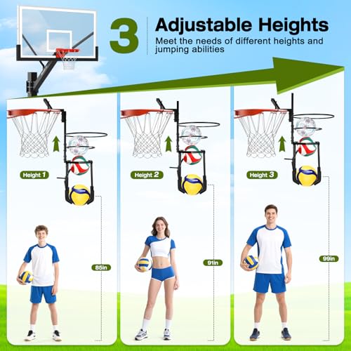 AugFir Multi-functional Automatic Volleyball Training Equipment Aid, Volleyball Spike Serve Trainer for Volleyball Hitting Trainer, Height Adjustable Volleyball Rebounder Practice Setter Training Equipment - Image 3