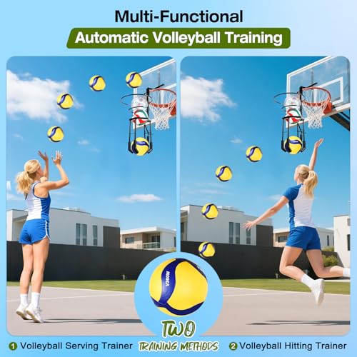 AugFir Multi-functional Automatic Volleyball Training Equipment Aid, Volleyball Spike Serve Trainer for Volleyball Hitting Trainer, Height Adjustable Volleyball Rebounder Practice Setter Training Equipment - Image 2
