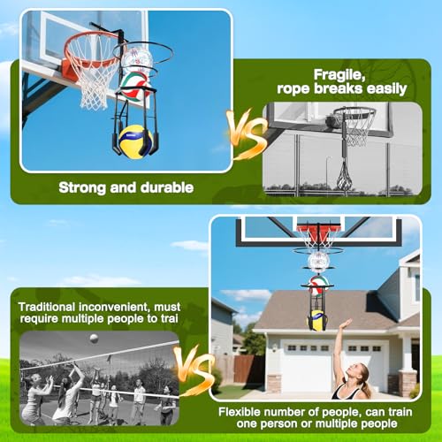AugFir Multi-functional Automatic Volleyball Training Equipment Aid, Volleyball Spike Serve Trainer for Volleyball Hitting Trainer, Height Adjustable Volleyball Rebounder Practice Setter Training Equipment - Image 5