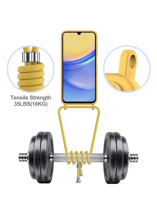 S-TOP Case For Samsung Galaxy A05s Integrated Card Bag Solid Color Liquid Silicone Phone Case with Lanyard - Image 5