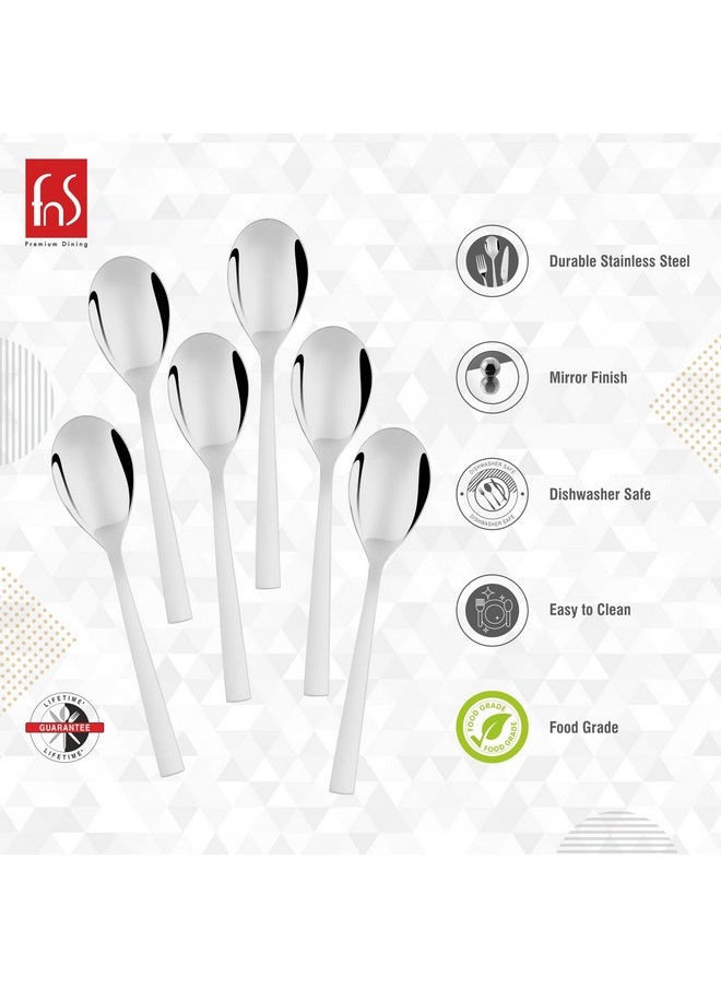 FNS FnS Slim Line Stainless Steel Mirror Finish Tea Spoon (Set of 6) for Tea, Coffee and Spices  - Image 3