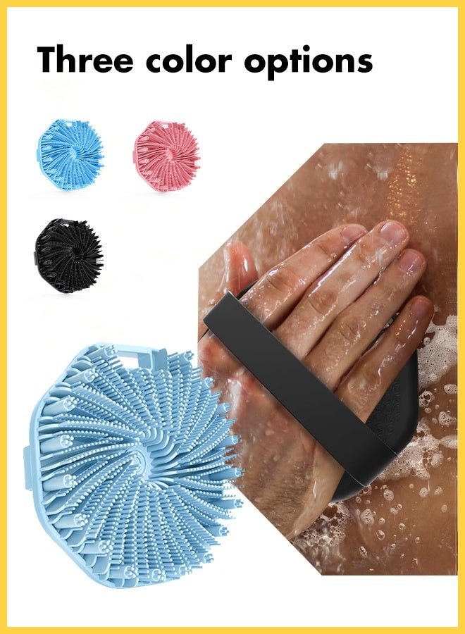 CHOWROAD Non-Slip Handle Silicone Body Brush with Soft Silicone Bristles for Showering, Exfoliating Body Scrubber for Sensitive Skin and With one hooks（Blue） - Image 2
