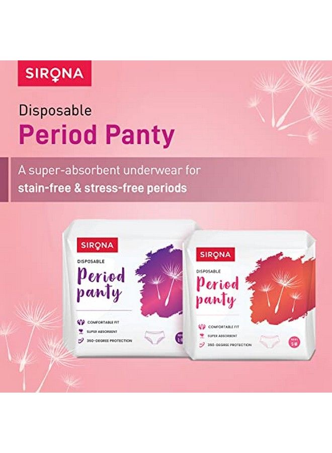 Sirona Disposable Period Panties For Sanitary Protection For Women ; S M (Pack Of 5) ; Day And Overnight Panties ; For Regular Flow ; Up To 12 Hours Protection ; Sanitary Pads Pant Style  - Image 3