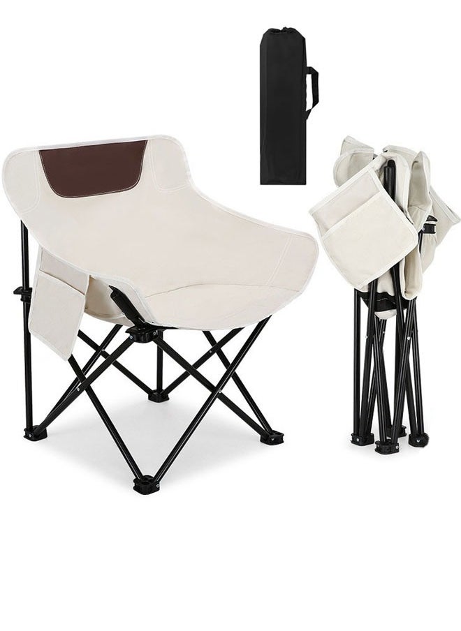 VUCATIN - Portable Folding Chair for Sauna Fast Folding Chair with Carry Bag and Side Pocket Sauna Chairs for Adults Home Steam Sauna Chairs Carry Chair for Camping Tailgates Beach and Sports (White) - Image 1
