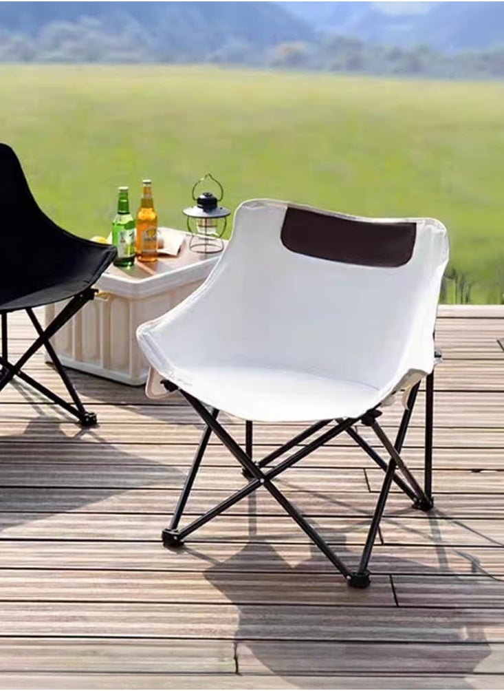 VUCATIN - Portable Folding Chair for Sauna Fast Folding Chair with Carry Bag and Side Pocket Sauna Chairs for Adults Home Steam Sauna Chairs Carry Chair for Camping Tailgates Beach and Sports (White) - Image 1