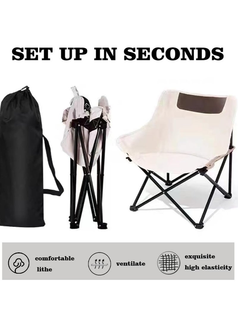 VUCATIN - Portable Folding Chair for Sauna Fast Folding Chair with Carry Bag and Side Pocket Sauna Chairs for Adults Home Steam Sauna Chairs Carry Chair for Camping Tailgates Beach and Sports (White) - Image 1