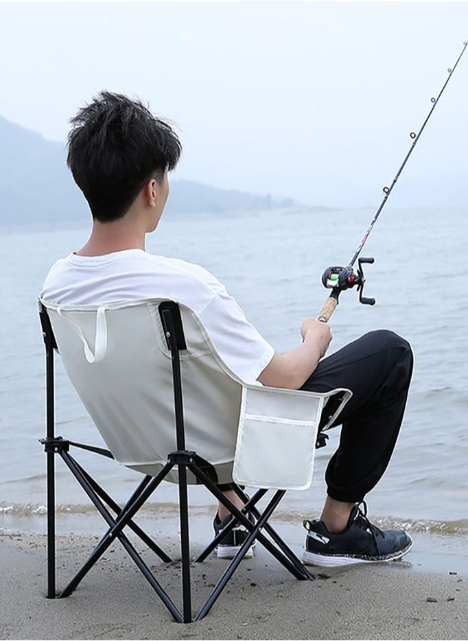 VUCATIN - Portable Folding Chair for Sauna Fast Folding Chair with Carry Bag and Side Pocket Sauna Chairs for Adults Home Steam Sauna Chairs Carry Chair for Camping Tailgates Beach and Sports (White) - Image 1
