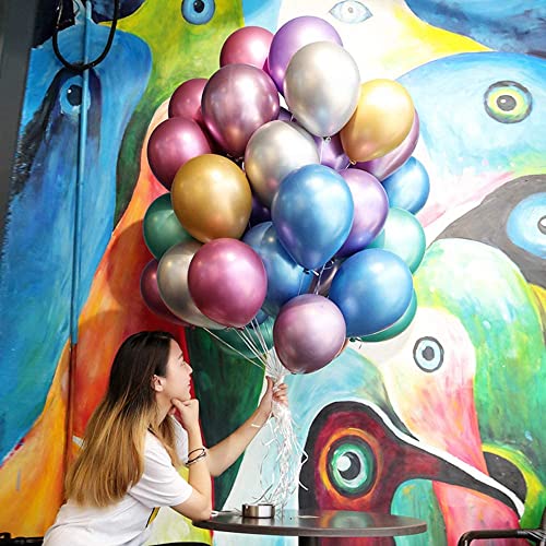 atorakushon Multi Color Latex Super Metallic Shiny Balloons 10" Inch Best For Theme Party Decoration Happy Birthday Party Supplies Wedding Anniversary Office Party Purpose House party Pack Of 30 - Image 3