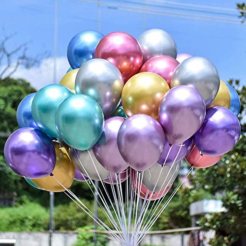 atorakushon Multi Color Latex Super Metallic Shiny Balloons 10" Inch Best For Theme Party Decoration Happy Birthday Party Supplies Wedding Anniversary Office Party Purpose House party Pack Of 30 - Image 1