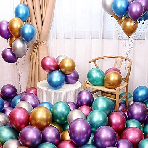 atorakushon Multi Color Latex Super Metallic Shiny Balloons 10" Inch Best For Theme Party Decoration Happy Birthday Party Supplies Wedding Anniversary Office Party Purpose House party Pack Of 30 - Image 5
