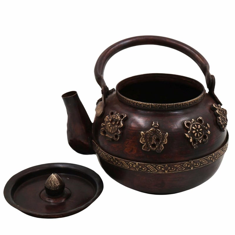Bhunes Brass Surahi Kettles Vintage Ewer Pitcher Pot Jug Handcrafted Decorative Gift Home Dcor Capacity 400MlBrown 65 Inch 1 Piece - Image 4